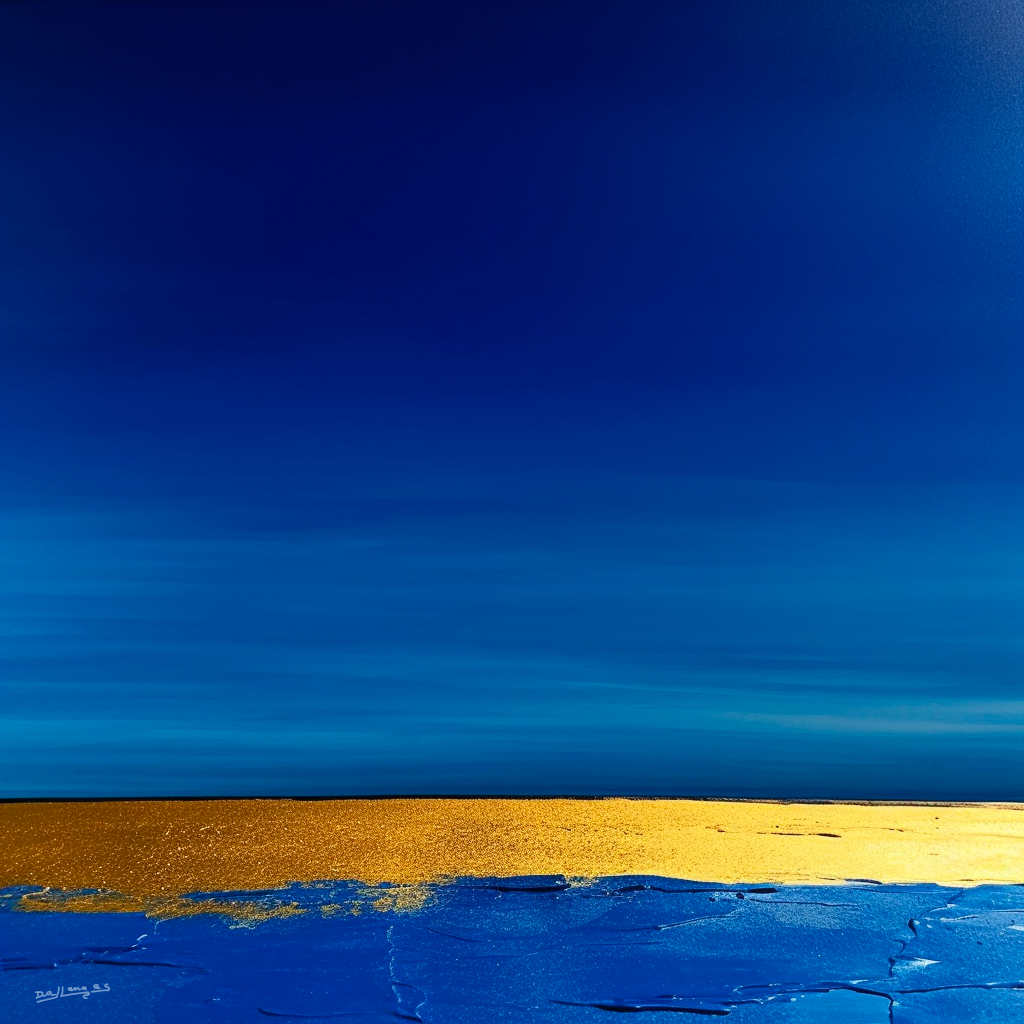 The Allure of Azure: The Powerful Impact of Blue and Gold in Contemporary Minimalist Abstract Art"